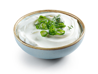 Image showing bowl of sour cream or greek yogurt