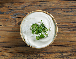 Image showing bowl of sour cream or greek yogurt