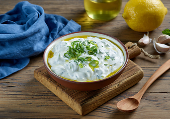 Image showing bowl of sour cream or greek yogurt