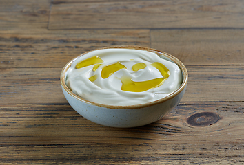 Image showing bowl of sour cream or greek yogurt