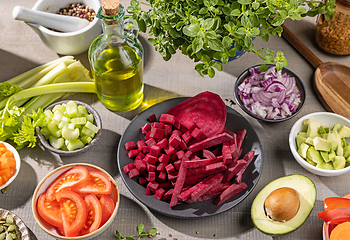 Image showing various fresh raw vegetables