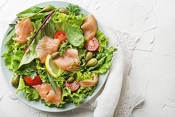 Image showing Salad smoked salmon