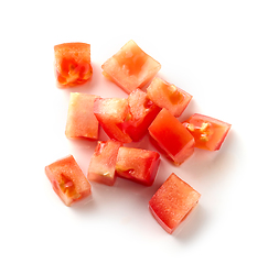 Image showing fresh raw tomato cubes