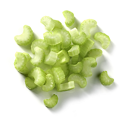 Image showing heap of sliced celery