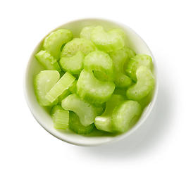 Image showing bowl of sliced celery