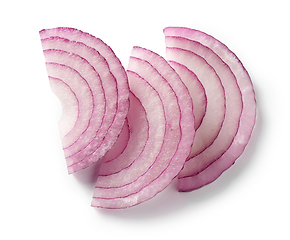 Image showing red onion slices