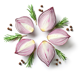 Image showing red onions and spices