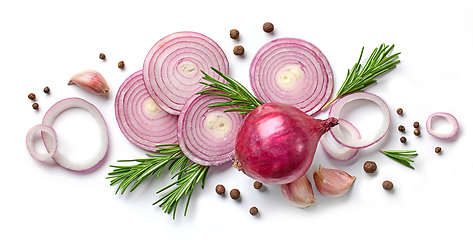 Image showing red onions and spices