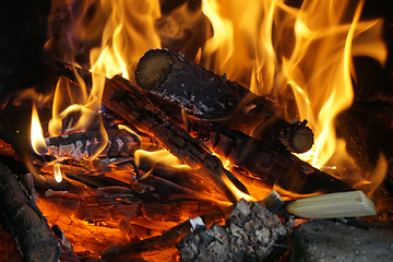 Image showing fire in fireplace