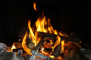 Image showing fire in fireplace