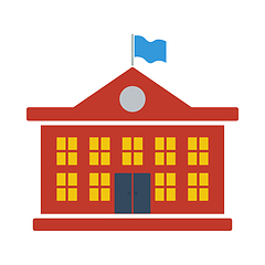 Image showing Icon Of School Building In Ui Colors