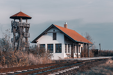 Image showing birding tower in Hortobagy, Hungary