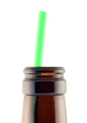 Image showing Bottle neck with straw