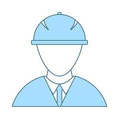 Image showing Icon Of Construction Worker Head In Helmet