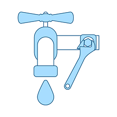 Image showing Icon Of Wrench And Faucet