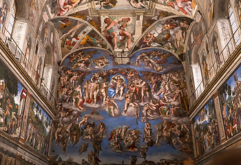 Image showing interiors and details of the Sistine Chapel, Vatican city