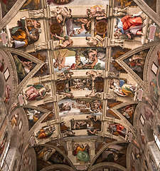 Image showing interiors and details of the Sistine Chapel, Vatican city