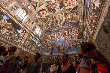 Image showing interiors and details of the Sistine Chapel, Vatican city