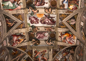 Image showing interiors and details of the Sistine Chapel, Vatican city