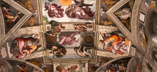 Image showing interiors and details of the Sistine Chapel, Vatican city