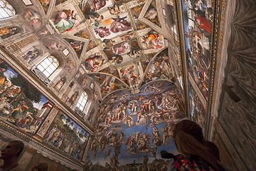 Image showing interiors and details of the Sistine Chapel, Vatican city