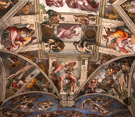 Image showing interiors and details of the Sistine Chapel, Vatican city