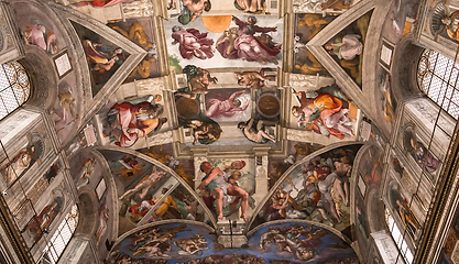 Image showing interiors and details of the Sistine Chapel, Vatican city