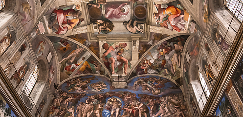 Image showing interiors and details of the Sistine Chapel, Vatican city