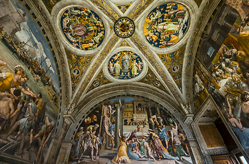 Image showing interiors of Raphael rooms, Vatican museum, Vatican