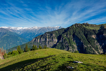 Image showing Spring in Kullu valley in Himalaya mountains. Himachal Pradesh, India