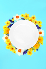Image showing Easter and Spring Abstract Flower Wreath