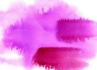 Image showing Pink watercolor texture on white background