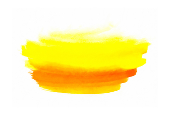 Image showing Bright yellow and orange abstract watercolor shape