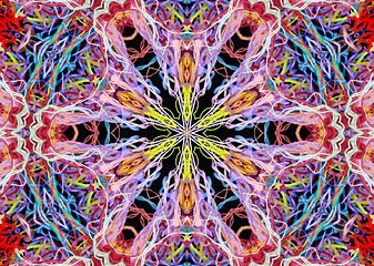 Image showing Abstract pattern of bright multicolored threads