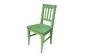 Image showing old green wooden chair