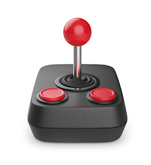 Image showing Retro joystick with two red buttons
