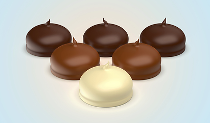 Image showing Chocolate coated marshmallows
