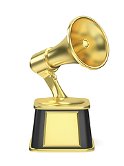 Image showing Megaphone gold trophy
