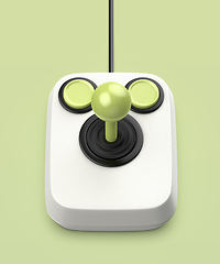 Image showing White retro computer joystick