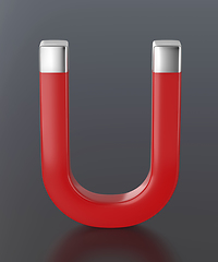 Image showing Red horseshoe magnet