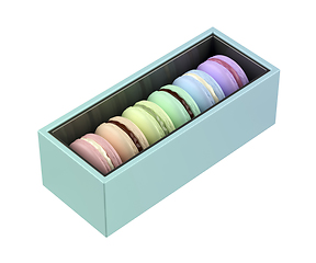 Image showing Box with six french macarons