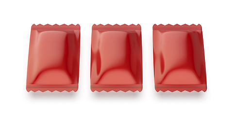 Image showing Three red sachets