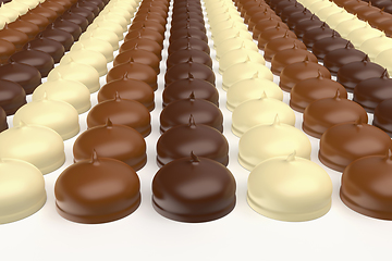 Image showing Different chocolate coated marshmallows