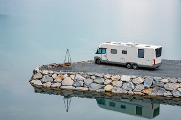 Image showing Family vacation travel RV, holiday trip in motorhome