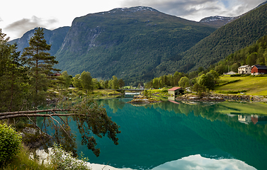 Image showing lovatnet lake Beautiful Nature Norway.