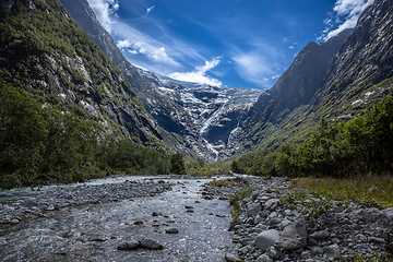 Image showing Beautiful Nature Norway natural landscape. Glacier Kjenndalsbree