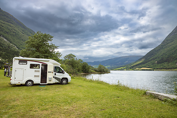 Image showing Family vacation travel RV, holiday trip in motorhome