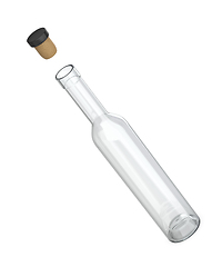 Image showing Empty tall glass bottle
