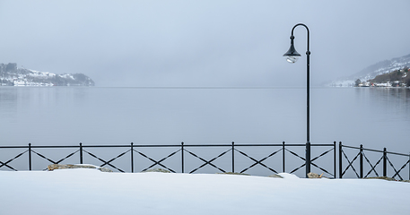 Image showing frozen lake in winter