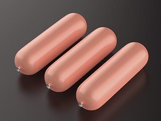 Image showing Three sausages